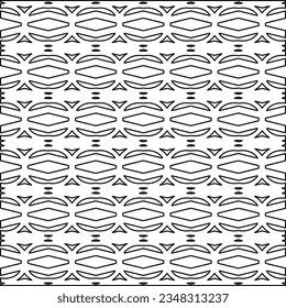 Vector pattern with symmetrical elements . Modern stylish abstract texture. Repeating geometric tiles from striped elements.Black and white pattern.