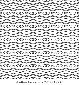 Vector pattern with symmetrical elements . Modern stylish abstract texture. Repeating geometric tiles from striped elements.Black and white pattern.
