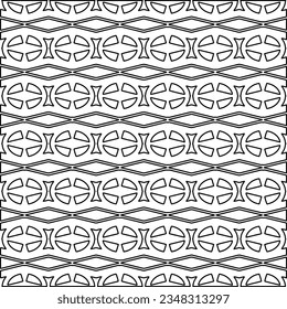 Vector pattern with symmetrical elements . Modern stylish abstract texture. Repeating geometric tiles from striped elements.Black and white pattern.