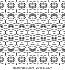 Vector pattern with symmetrical elements . Modern stylish abstract texture. Repeating geometric tiles from striped elements.Black and white pattern.