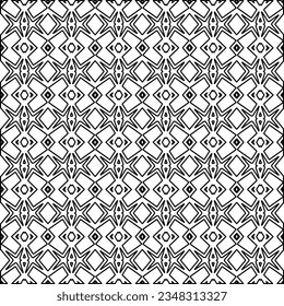 Vector pattern with symmetrical elements . Modern stylish abstract texture. Repeating geometric tiles from striped elements.Black and white pattern.
