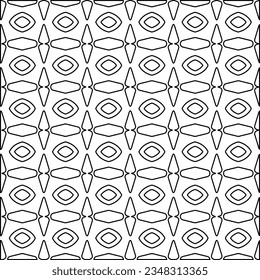 Vector pattern with symmetrical elements . Modern stylish abstract texture. Repeating geometric tiles from striped elements.Black and white pattern.