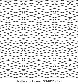 Vector pattern with symmetrical elements . Modern stylish abstract texture. Repeating geometric tiles from striped elements.Black and white pattern.