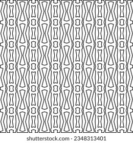 Vector pattern with symmetrical elements . Modern stylish abstract texture. Repeating geometric tiles from striped elements.Black and white pattern.