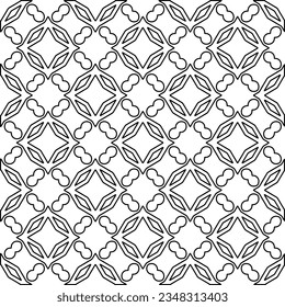 Vector pattern with symmetrical elements . Modern stylish abstract texture. Repeating geometric tiles from striped elements.Black and white pattern.