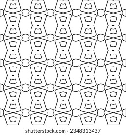 Vector pattern with symmetrical elements . Modern stylish abstract texture. Repeating geometric tiles from striped elements.Black and white pattern.