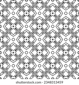 Vector pattern with symmetrical elements . Modern stylish abstract texture. Repeating geometric tiles from striped elements.Black and white pattern.