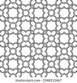 Vector pattern with symmetrical elements . Modern stylish abstract texture. Repeating geometric tiles from striped elements.Black and white pattern.
