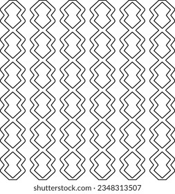 Vector pattern with symmetrical elements . Modern stylish abstract texture. Repeating geometric tiles from striped elements.Black and white pattern.