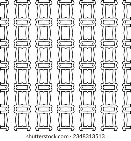 Vector pattern with symmetrical elements . Modern stylish abstract texture. Repeating geometric tiles from striped elements.Black and white pattern.