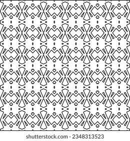 Vector pattern with symmetrical elements . Modern stylish abstract texture. Repeating geometric tiles from striped elements.Black and white pattern.