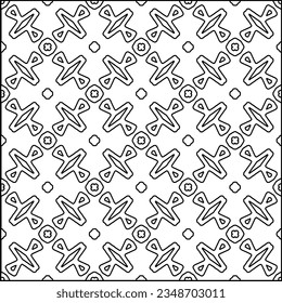 Vector pattern with symmetrical elements . Modern stylish abstract texture. Repeating geometric tiles from striped elements.Black and white pattern.