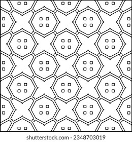 Vector pattern with symmetrical elements . Modern stylish abstract texture. Repeating geometric tiles from striped elements.Black and white pattern.