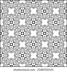 Vector pattern with symmetrical elements . Modern stylish abstract texture. Repeating geometric tiles from striped elements.Black and white pattern.