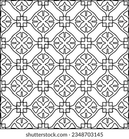Vector pattern with symmetrical elements . Modern stylish abstract texture. Repeating geometric tiles from striped elements.Black and white pattern.