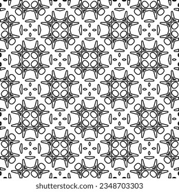 Vector pattern with symmetrical elements . Modern stylish abstract texture. Repeating geometric tiles from striped elements.Black and white pattern.