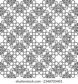 Vector pattern with symmetrical elements . Modern stylish abstract texture. Repeating geometric tiles from striped elements.Black and white pattern.