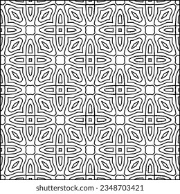 Vector pattern with symmetrical elements . Modern stylish abstract texture. Repeating geometric tiles from striped elements.Black and white pattern.