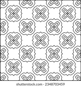 Vector pattern with symmetrical elements . Modern stylish abstract texture. Repeating geometric tiles from striped elements.Black and white pattern.