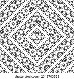 Vector pattern with symmetrical elements . Modern stylish abstract texture. Repeating geometric tiles from striped elements.Black and white pattern.