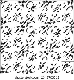 Vector pattern with symmetrical elements . Modern stylish abstract texture. Repeating geometric tiles from striped elements.Black and white pattern.