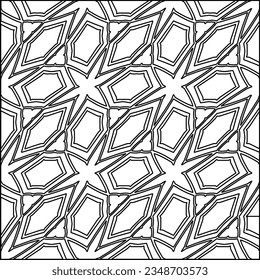 Vector pattern with symmetrical elements . Modern stylish abstract texture. Repeating geometric tiles from striped elements.Black and white pattern.
