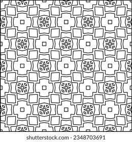 Vector pattern with symmetrical elements . Modern stylish abstract texture. Repeating geometric tiles from striped elements.Black and white pattern.