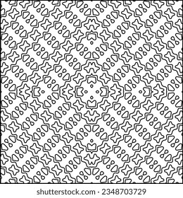 Vector pattern with symmetrical elements . Modern stylish abstract texture. Repeating geometric tiles from striped elements.Black and white pattern.