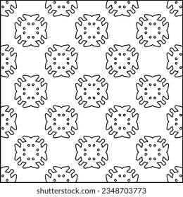 Vector pattern with symmetrical elements . Modern stylish abstract texture. Repeating geometric tiles from striped elements.Black and white pattern.