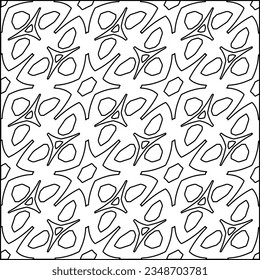 Vector pattern with symmetrical elements . Modern stylish abstract texture. Repeating geometric tiles from striped elements.Black and white pattern.