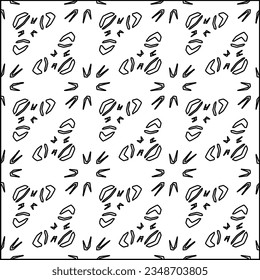 Vector pattern with symmetrical elements . Modern stylish abstract texture. Repeating geometric tiles from striped elements.Black and white pattern.
