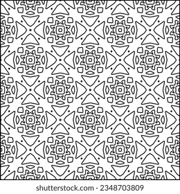 Vector pattern with symmetrical elements . Modern stylish abstract texture. Repeating geometric tiles from striped elements.Black and white pattern.