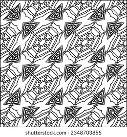 Vector pattern with symmetrical elements . Modern stylish abstract texture. Repeating geometric tiles from striped elements.Black and white pattern.