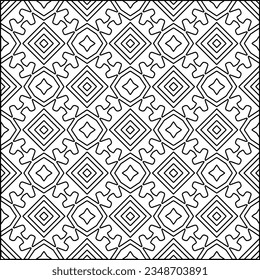Vector pattern with symmetrical elements . Modern stylish abstract texture. Repeating geometric tiles from striped elements.Black and white pattern.