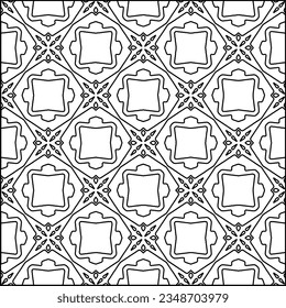 Vector pattern with symmetrical elements . Modern stylish abstract texture. Repeating geometric tiles from striped elements.Black and white pattern.