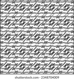 Vector pattern with symmetrical elements . Modern stylish abstract texture. Repeating geometric tiles from striped elements.Black and white pattern.