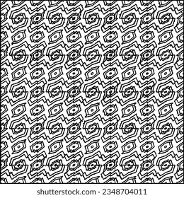 Vector pattern with symmetrical elements . Modern stylish abstract texture. Repeating geometric tiles from striped elements.Black and white pattern.