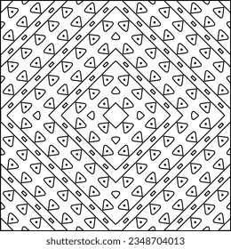 Vector pattern with symmetrical elements . Modern stylish abstract texture. Repeating geometric tiles from striped elements.Black and white pattern.