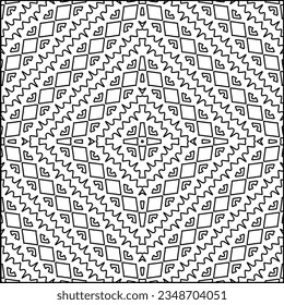 Vector pattern with symmetrical elements . Modern stylish abstract texture. Repeating geometric tiles from striped elements.Black and white pattern.