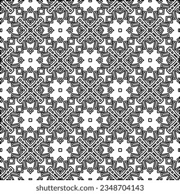 Vector pattern with symmetrical elements . Modern stylish abstract texture. Repeating geometric tiles from striped elements.Black and white pattern.