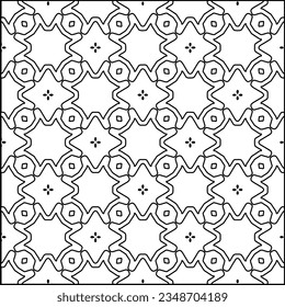 Vector pattern with symmetrical elements . Modern stylish abstract texture. Repeating geometric tiles from striped elements.Black and white pattern.