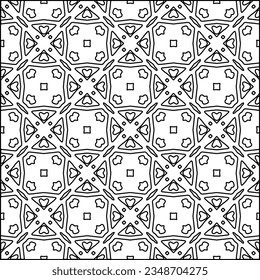 Vector pattern with symmetrical elements . Modern stylish abstract texture. Repeating geometric tiles from striped elements.Black and white pattern.