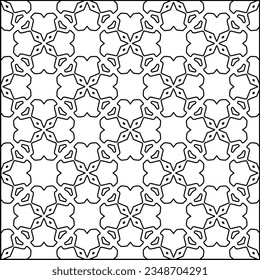 Vector pattern with symmetrical elements . Modern stylish abstract texture. Repeating geometric tiles from striped elements.Black and white pattern.