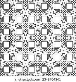 Patrón vectorial con elementos simétricos. Textura abstracta moderna y elegante. Baldosas geométricas repetidas de elementos rayados.Patrón blanco y negro.