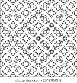 Patrón vectorial con elementos simétricos. Textura abstracta moderna y elegante. Baldosas geométricas repetidas de elementos rayados.Patrón blanco y negro.