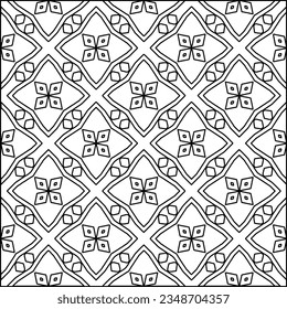 Vektormuster mit symmetrischen Elementen. Moderne, stilvolle abstrakte Textur. Wiederholen geometrischer Fliesen aus gestreiften Elementen. Schwarz-Weiß-Muster.