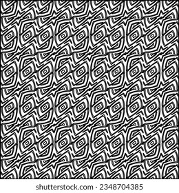 Vector pattern with symmetrical elements . Modern stylish abstract texture. Repeating geometric tiles from striped elements.Black and white pattern.