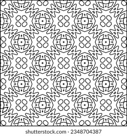 Vector pattern with symmetrical elements . Modern stylish abstract texture. Repeating geometric tiles from striped elements.Black and white pattern.