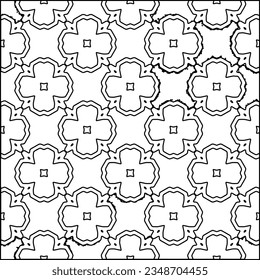Vector pattern with symmetrical elements . Modern stylish abstract texture. Repeating geometric tiles from striped elements.Black and white pattern.