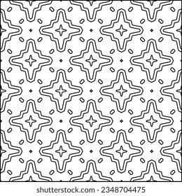 Vector pattern with symmetrical elements . Modern stylish abstract texture. Repeating geometric tiles from striped elements.Black and white pattern.
